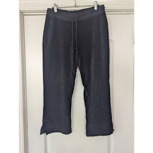 Lilly Pulitzer Velour Sweatpants women's size medium‎ black white tag pull on